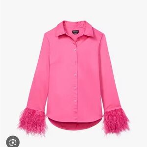 Kate Spade New York, Plummage Shirt, Vivid Snapdragon, Size M, NWOT